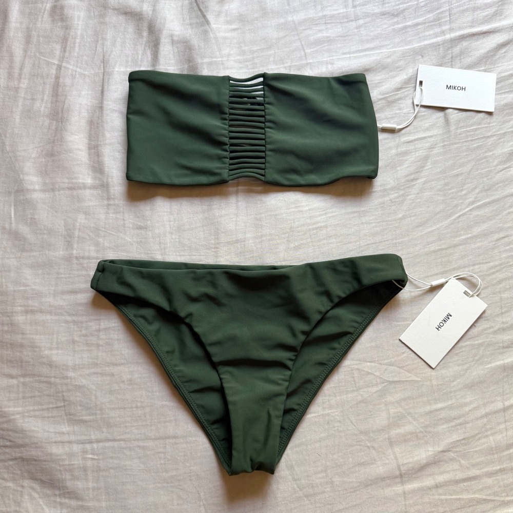 NWT MIKOH green two pc swim suit bikini